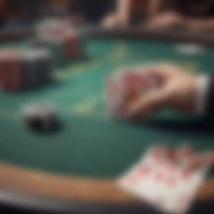 Illustration of a strategic blackjack table setup