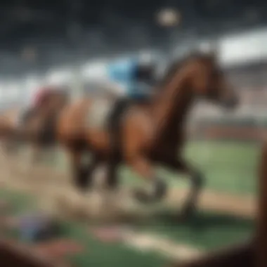 A person studying statistics and odds for horse racing