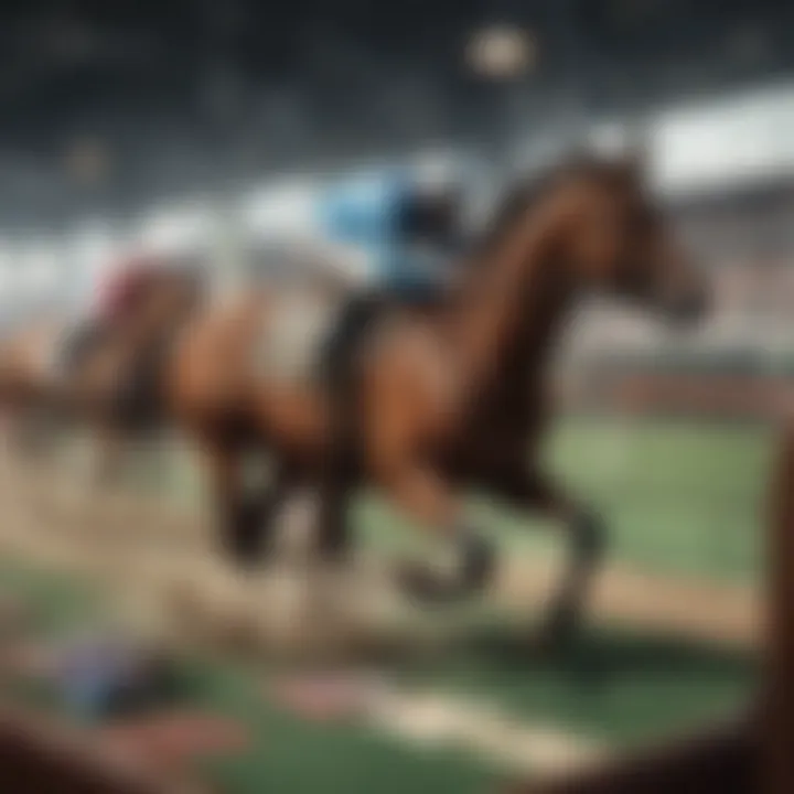 A person studying statistics and odds for horse racing
