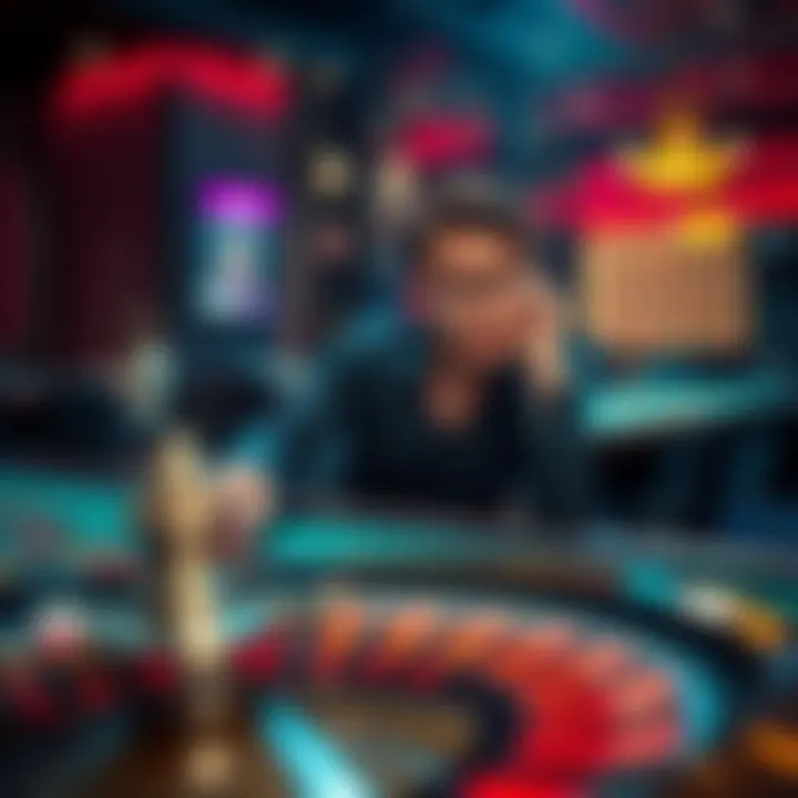 Strategic Mindset at the Roulette Table A thoughtful player analyzing their strategy while sitting at a roulette table.