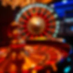 Elegant roulette wheel with vibrant colors and shining lights