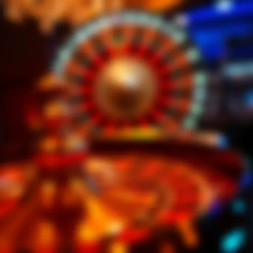 Elegant roulette wheel with vibrant colors and shining lights