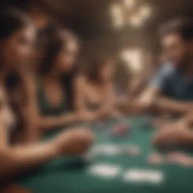 A playful and engaging atmosphere around a poker game