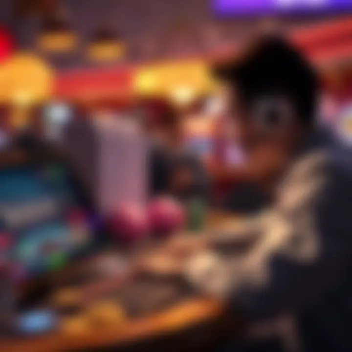 The Confluence of Technology and Gambling Psychology A conceptual illustration of technology intersecting with gambling psychology