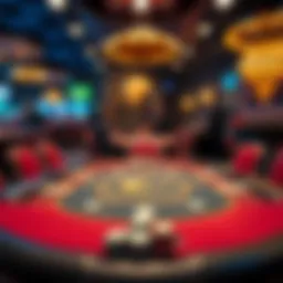 Illustration of a poker table setup