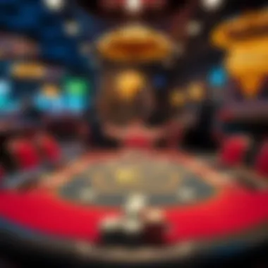 Illustration of a poker table setup