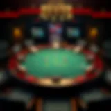 The layout of a Texas Hold'em tournament table showcasing player positions