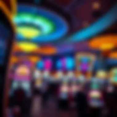 A vibrant casino floor bustling with activity and excitement