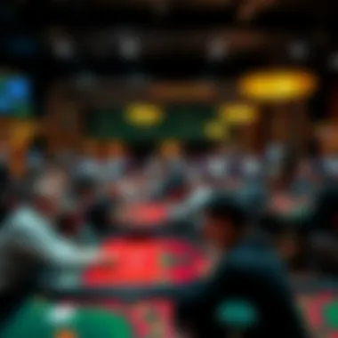 A diverse array of gaming tables with players engaged in various games