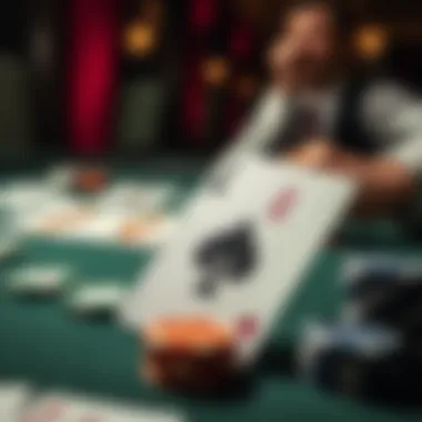 A close-up view of a joker card in a poker game setting