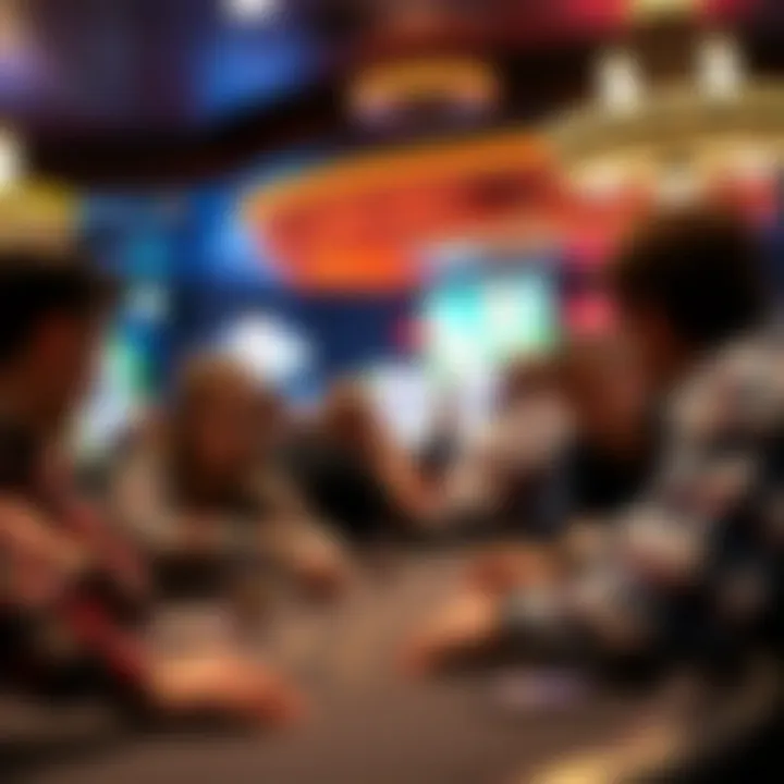 Intense table game action with players strategizing