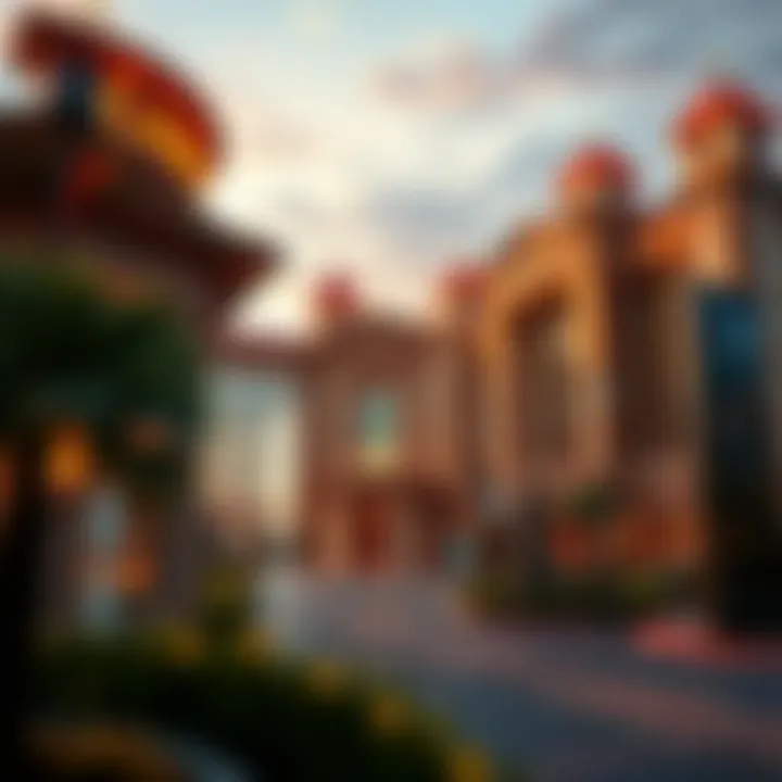 A panoramic view of Turning Stone Casino highlighting its architectural design