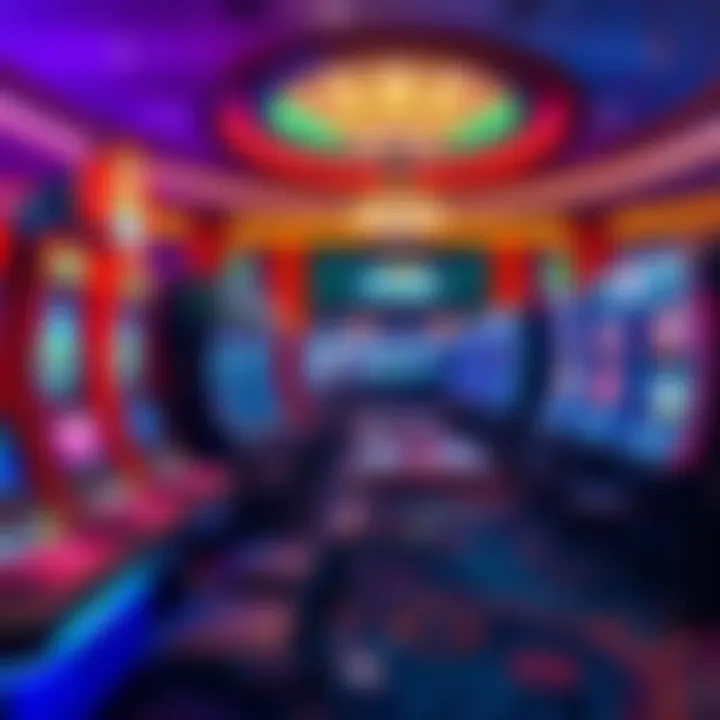 A vibrant gaming floor showcasing new gaming machines and technology