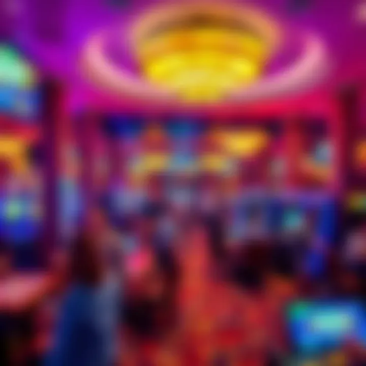 Vibrant entertainment facility with guests enjoying activities