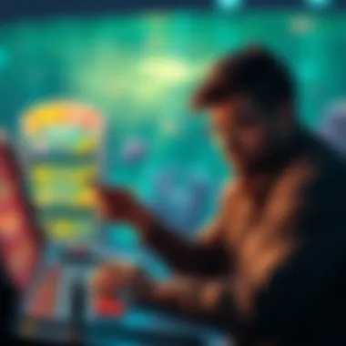 Strategic player analyzing winning patterns in a serene oceanic environment