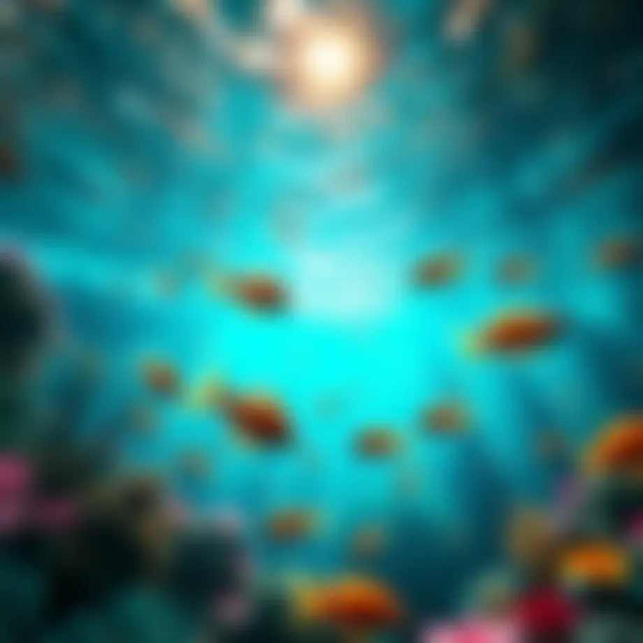 Vibrant underwater scene depicting the enchanting world of aquatic life