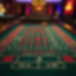 Craps table layout showcasing different dimensions