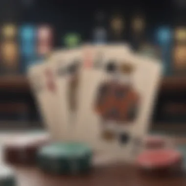 Graphic depicting a royal flush in poker