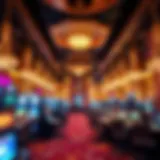 Luxurious casino interior showcasing high-stakes gaming tables