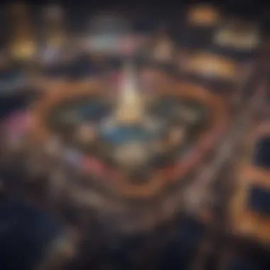 Illuminated Heart of Gaming Aerial view of the Las Vegas Strip showcasing illuminated casinos