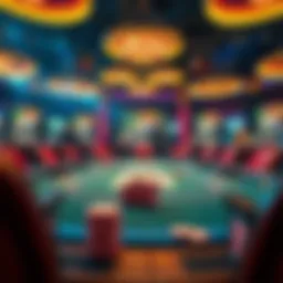 A vibrant online poker table showcasing a freeroll tournament