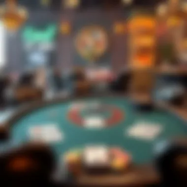 Illustration of a classic poker table setup for 5 Card Draw