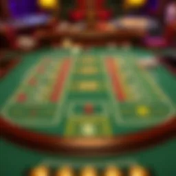 Craps table layout highlighting various betting options