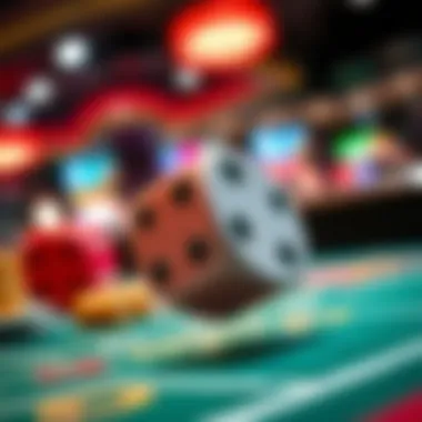 Dice in Action Close-up of dice being thrown during a craps game