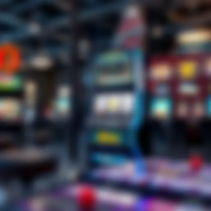 A modern slot machine displayed in a retail environment