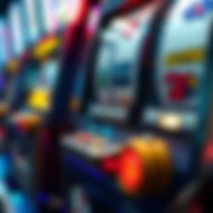 A detailed close-up of slot machine components and features