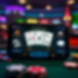 Visual representation of a poker play along app interface with engaging features