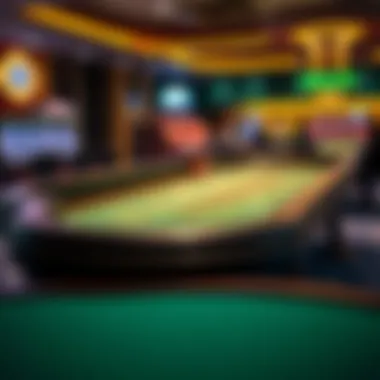 Comparison of various craps table designs across establishments