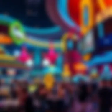 Vibrant nightlife scene at a casino showcasing entertainment options and dining experiences