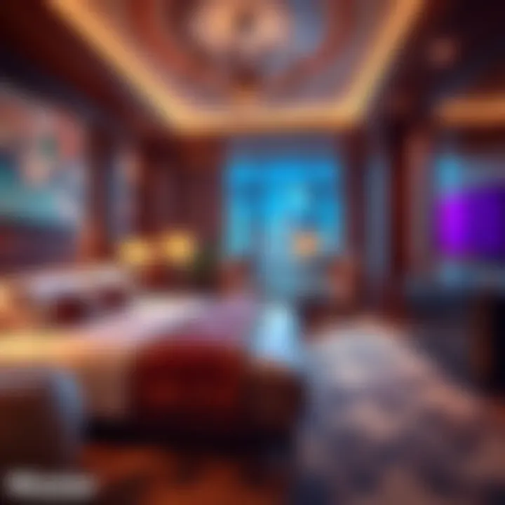 Luxurious suite with elegant decor and amenities