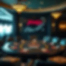 Intricate design of a poker table setup