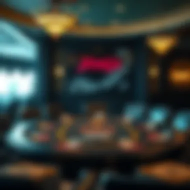 Intricate design of a poker table setup